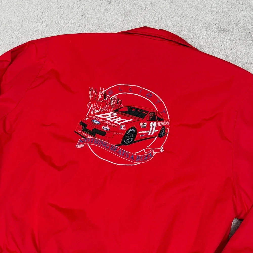 VTG Motorsport Traditions Bill Elliott Budweiser Jacket Red Mens Large 11 NASCAR